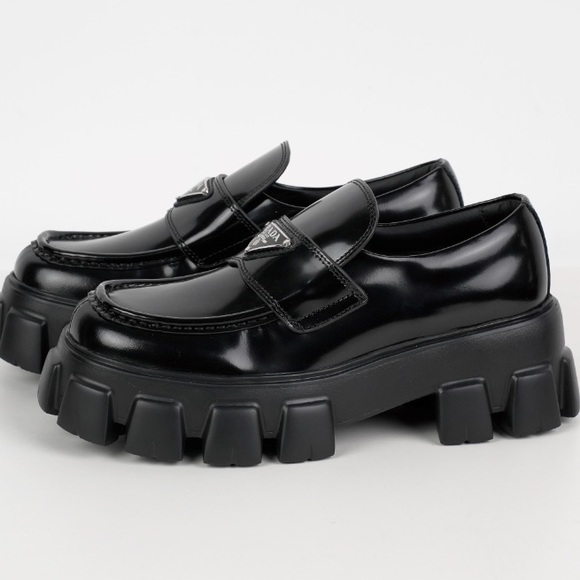 Prada Monolith leather Loafers - Picture 1 of 8